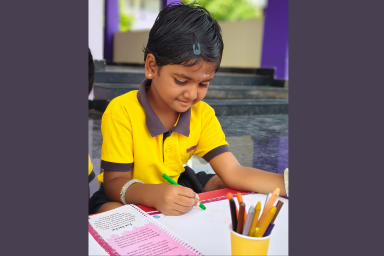 Child enjoying a drawing activity